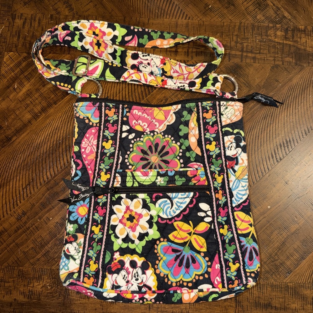 Vera Bradley Disney Parks Midnight With Mickey Hipster Purse GUC fabric wear